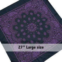 Load image into Gallery viewer, Large Black & Purple Cowboy Bandana