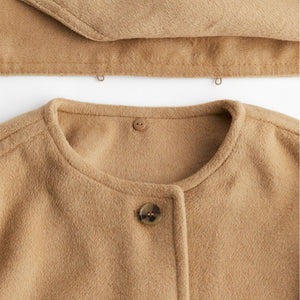 Felted Jacket with Scarf - Camel