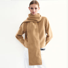 Load image into Gallery viewer, Felted Jacket with Scarf - Camel