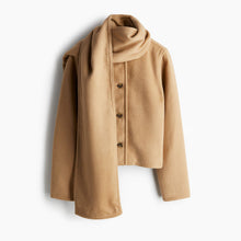 Load image into Gallery viewer, Felted Jacket with Scarf - Camel