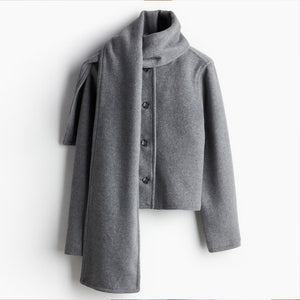 Felted Jacket with Scarf - Gray