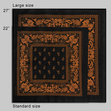 Load image into Gallery viewer, Large Black &amp; Orange Floral Paisley Bandana