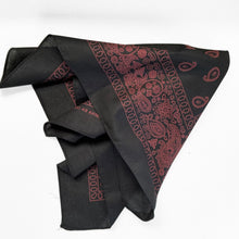Load image into Gallery viewer, Black &amp; Brown Floral Paisley Bandana