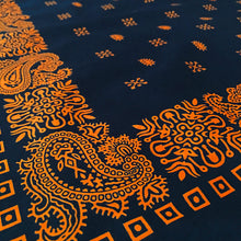 Load image into Gallery viewer, Black &amp; Orange Square Border Bandana