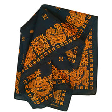 Load image into Gallery viewer, Black &amp; Orange Square Border Bandana