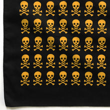 Load image into Gallery viewer, Skull &amp; Crossbones Bandana with Yellow Allover Print