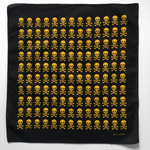 Load image into Gallery viewer, Skull &amp; Crossbones Bandana with Yellow Allover Print