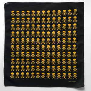 Skull & Crossbones Bandana with Yellow Allover Print