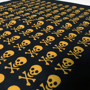 Skull & Crossbones Bandana with Yellow Allover Print