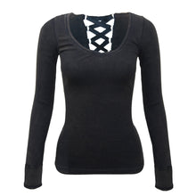 Load image into Gallery viewer, Long Sleeve Ribbon Corset Top