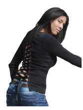 Load image into Gallery viewer, Long Sleeve Ribbon Corset Top