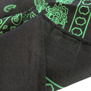 Black & Green Floral Paisley Bandana