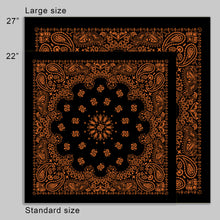 Load image into Gallery viewer, Large Black &amp; Orange Cowboy Bandana