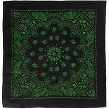 Load image into Gallery viewer, Black &amp; Green Cowboy Bandana