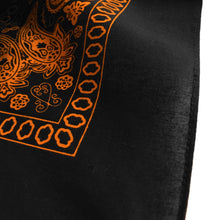 Load image into Gallery viewer, Large Black &amp; Orange Floral Paisley Bandana