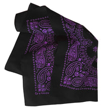 Load image into Gallery viewer, Black and purple bandana folded 