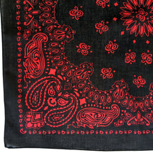Load image into Gallery viewer, Black &amp; Red Cowboy Bandana