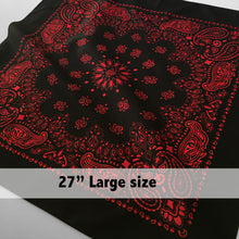 Load image into Gallery viewer, Large Black &amp; Red Cowboy Bandana