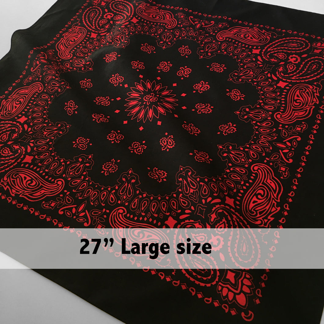 Large Black & Red Cowboy Bandana