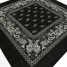 Load image into Gallery viewer, Black &amp; White Floral Paisley Bandana