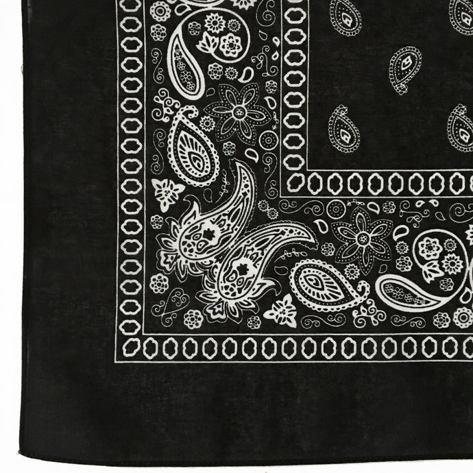 Black & White Floral Paisley Bandana