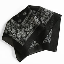 Load image into Gallery viewer, Black &amp; White Floral Paisley Bandana