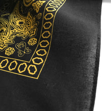 Load image into Gallery viewer, Yellow and black bandana hemmed edge close up