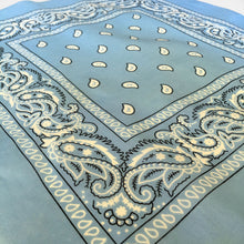 Load image into Gallery viewer, Light Blue Paisley Bandana