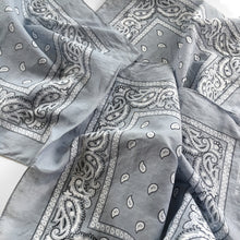 Load image into Gallery viewer, Vintage Wash Gray Paisley Bandana