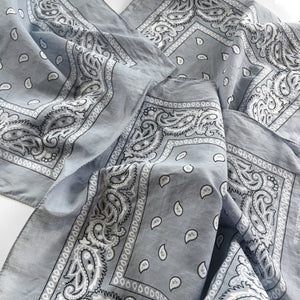 Vintage Wash Gray Paisley Bandana