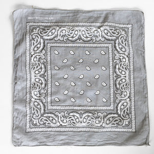 Vintage Wash Gray Paisley Bandana