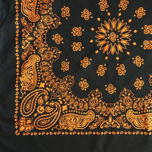 Load image into Gallery viewer, Large Black &amp; Orange Cowboy Bandana