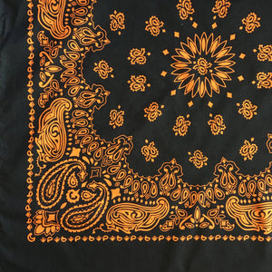 Large Black & Orange Cowboy Bandana