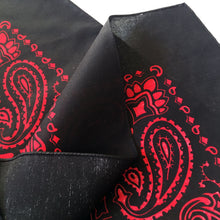 Load image into Gallery viewer, Large Black &amp; Red Cowboy Bandana