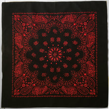 Load image into Gallery viewer, Large Black &amp; Red Cowboy Bandana