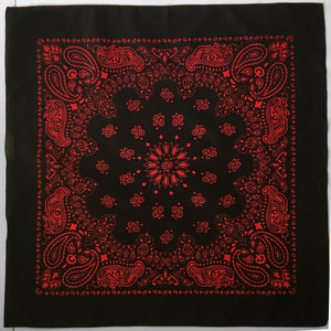 Large Black & Red Cowboy Bandana