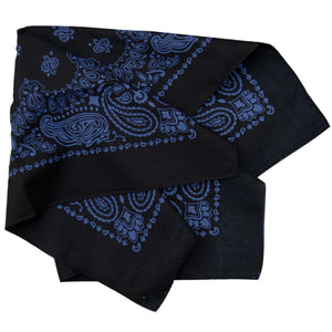 black and blue large size bandana folded