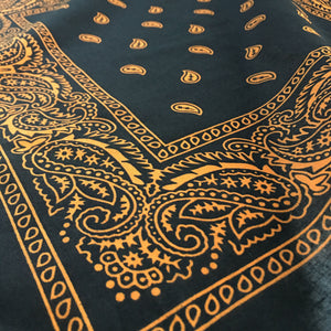 Black & Orange Paisley Bandana