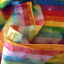 Load image into Gallery viewer, Rainbow Striped Distressed Bandana