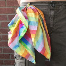 Load image into Gallery viewer, Rainbow Striped Distressed Bandana