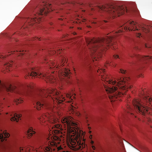 Deep Red Distressed Bandana