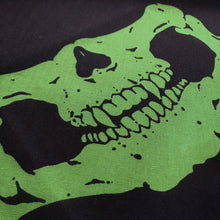 Load image into Gallery viewer, Black &amp; Green Half Skull Face Bandana