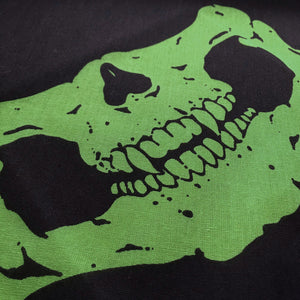 Black & Green Half Skull Face Bandana