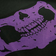 Load image into Gallery viewer, Black &amp; Purple Half Skull Face Bandana