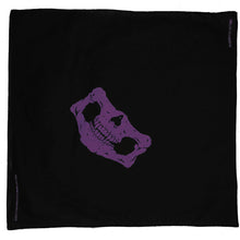 Load image into Gallery viewer, Black &amp; Purple Half Skull Face Bandana