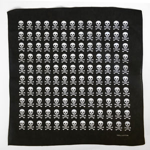 Skull & Crossbones Bandana with White Allover Print