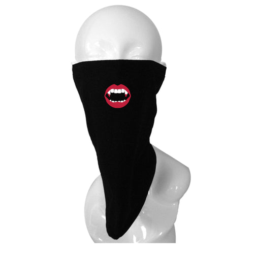 Red Lips Vampire Fangs Bandana Face Mask