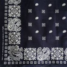 Load image into Gallery viewer, Navy &amp; White Square Border Bandana